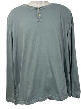 Untuckit Men's Zede Henley Long Sleeve Pima Cotton Shirt Sea Foam Green Sz XXL